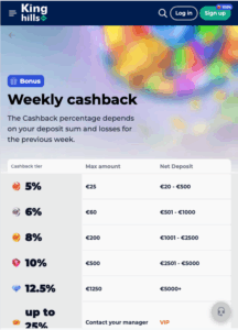 Kinghills cashback